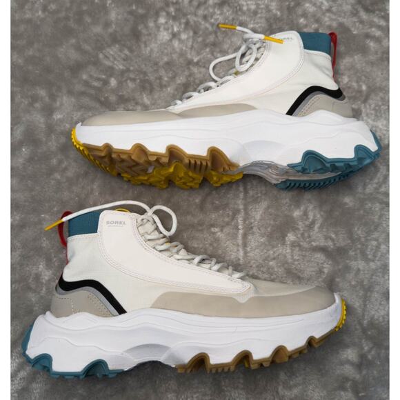 Sorel Kinetic Breakthru Venture Mid Waterproof White Moonstone Sneaker Womens 10 - Picture 3 of 16